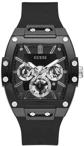 Reloj Guess hombre - Diseño moderno con funciones dual time Reloj Guess para hombre multifunción en tono negro y plateado